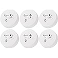 Geevon 6 Pack Water Leak Detectors, 100dB Water Sensor Alarms Flood Detector for Basements, Bathrooms, Laundry Rooms, Kitchens, Garages, and Attics, Water Alarms Battery-Operated (Battery Included)