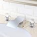 KunMai Widespread Waterfall 2-Handle 3 Hole Bathroom Sink Faucet with Crystal Knob Handles, Solid Brass Waterfall Bathroom Lavatory Faucet (Chrome)