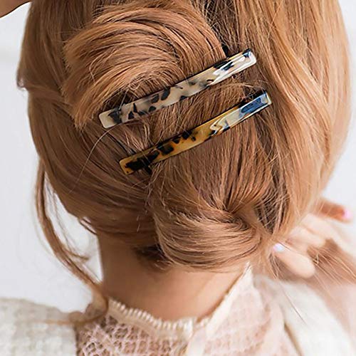 HYFEEL Long French Barrettes for Women Simple Classic Acrylic Resin