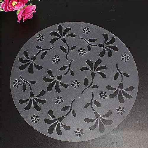 Yamalans 4pcs/Set Birthday Cake Spray Mold Round Fondant Sugar Craft Cake Decorating Coffee Tiramisu Decorating Bakery Stencils Flower Heart Baking Mould