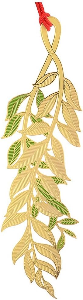 Temple Trees Green & Gold Leaf Bookmark