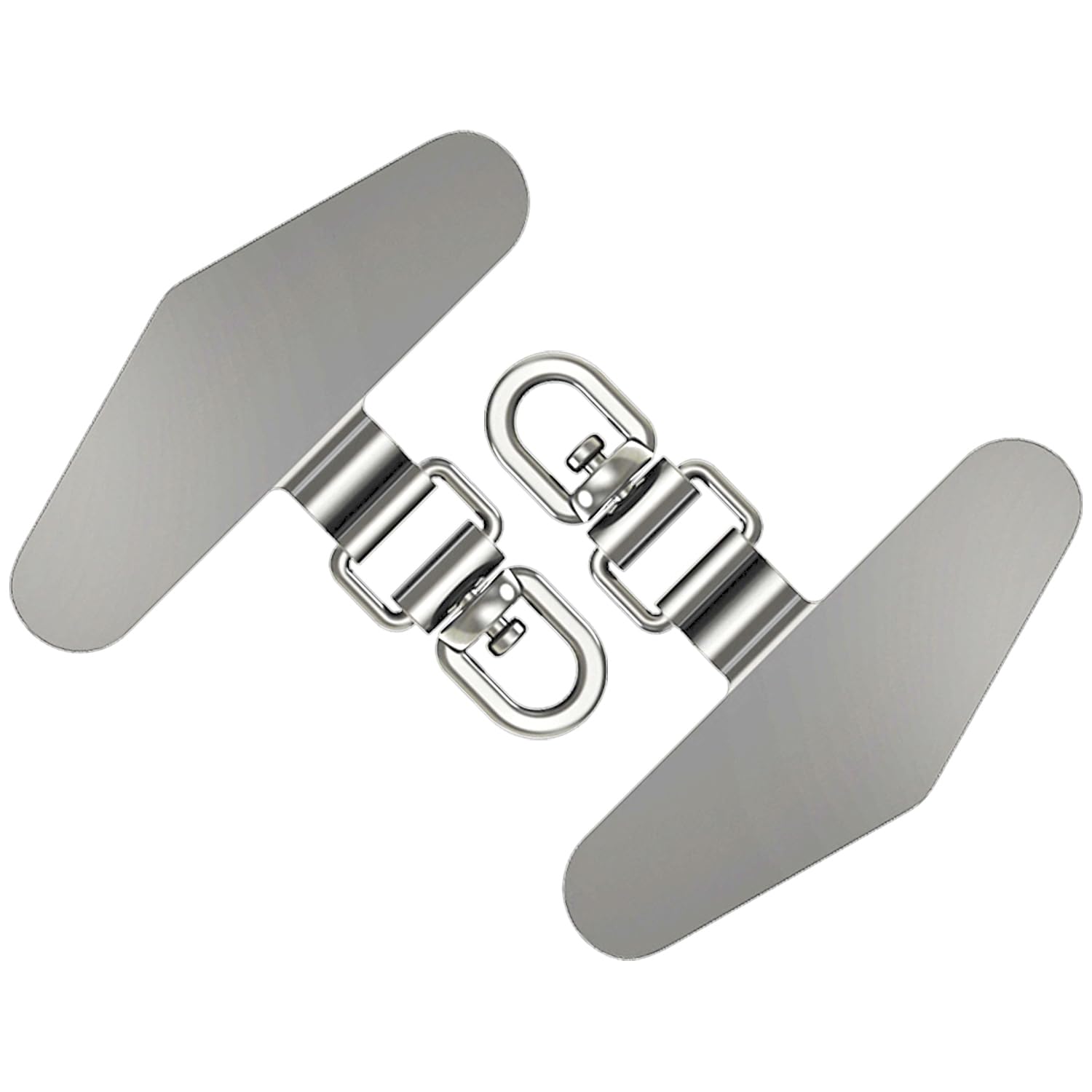 Photo 1 of TENOC 360 Rotation Metal Phone Tether, Universal Cellphone Lanyard Pad for Full Phone Case, 2 x Silver