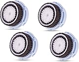 Compatible Replacement Brush Heads for Delicate Skin Prone to Irritations Works with Mia 1, 2, 3, Aria, Pro, PLUS, Smart Profile, Alpha Fit and Radiance Face Cleansing Systems (Four Pack)