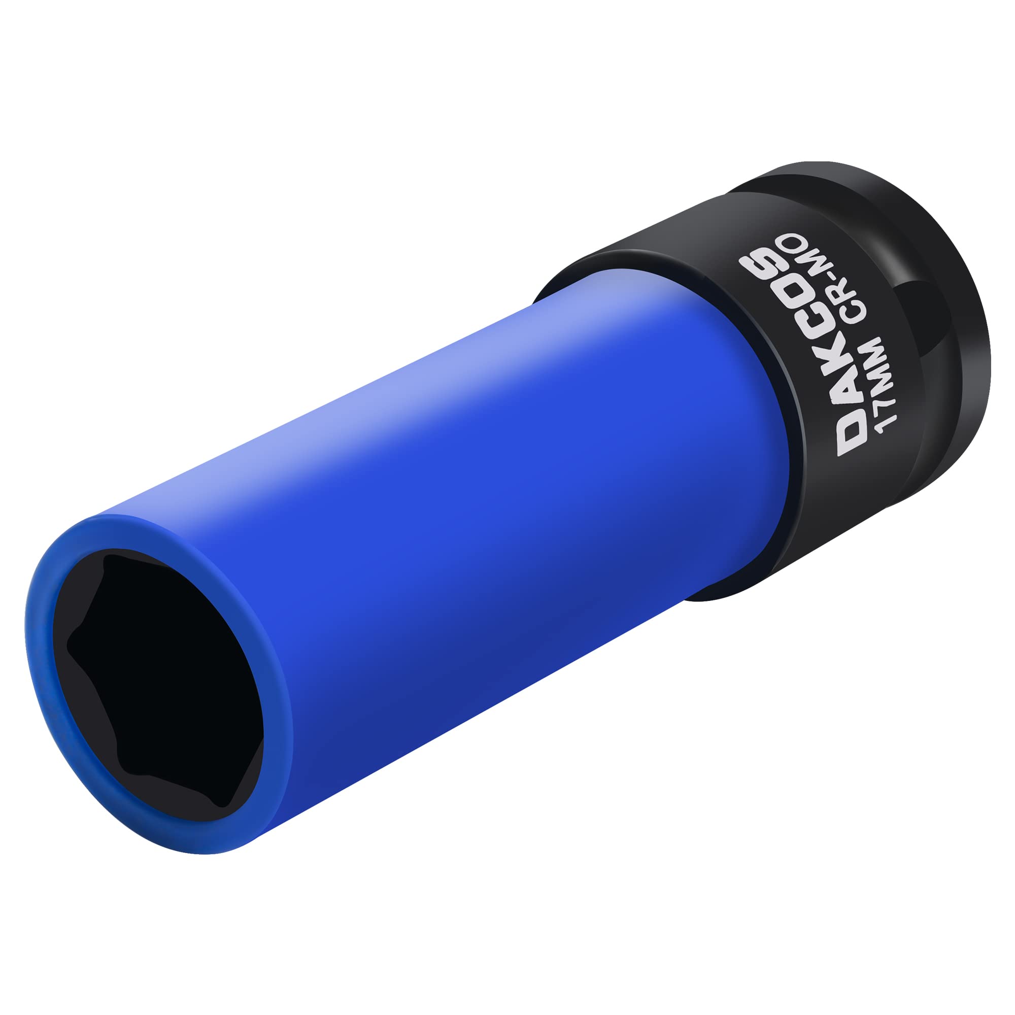 DAKCOS 17mm Impact Socket Set - 1/2 Inch Drive, 6 Point Cr-Mo Metric Protective Lug Nut Socket with Plastic Sleeve — image 1
