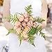 YIBELAAT Artificial Flowers Rose Bouquets with Vase Fake Silk Flower with Ceramic Vase Modern Bridal Flowers for Wedding Home Table Office Party Patio Decoration