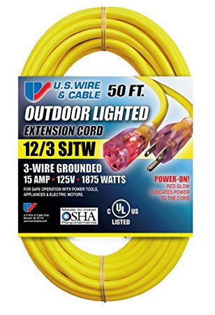 US Wire 74050 50-Foot Heavy Duty Lighted Plug Extension Cord (Yellow, 4-Pack)