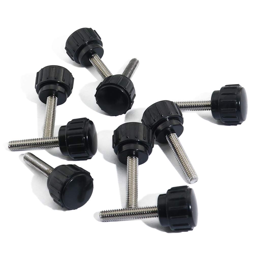 Boeray 20pcs Metric M5 x 10mm Threaded Knurled Thumbscrew Grip Knobs