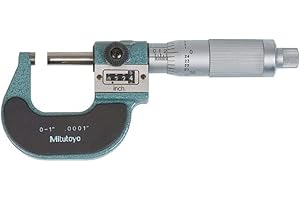 Mitutoyo 193-211 Digit Outside Micrometer, Inch, Friction Thimble, 0-1" Range, 0.0001" Graduations, +/-0.0001" Accuracy