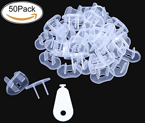 Penta Angel 50 Count Baby Safety Clear Open Outlet Plugs Covers Set Child Proof Electric Socket Protector Secure Cap