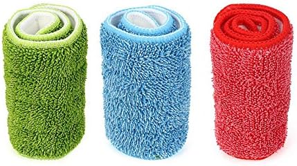 Sillor 3pcs Replacement Microfiber Washable Spray Dust Mop,Household Glued Mop Cloth Cover Clean Mop Head(39x33x13cm) (Green, 3Pcs)