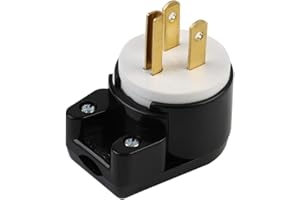 ACBROAD Right Angle Nema 5-15P 15A 125V AC Plug, ETL Easy Assembly 90 Degree USA Canada Male DIY Rewirable 12 Directions Adjustable AC Connector…