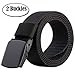 ALAIX Nylon Military Tactical Mens Waist Belt with Double Plastic buckles,One Size,Black-wave