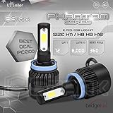 New Super Bright COB LED Chip 8000LM Headlight Conversion Kit - Cool White 6000K 6K - Low Beam/ High Beam/ Fog Light Bulbs - H8 / H9 / H11 / H16