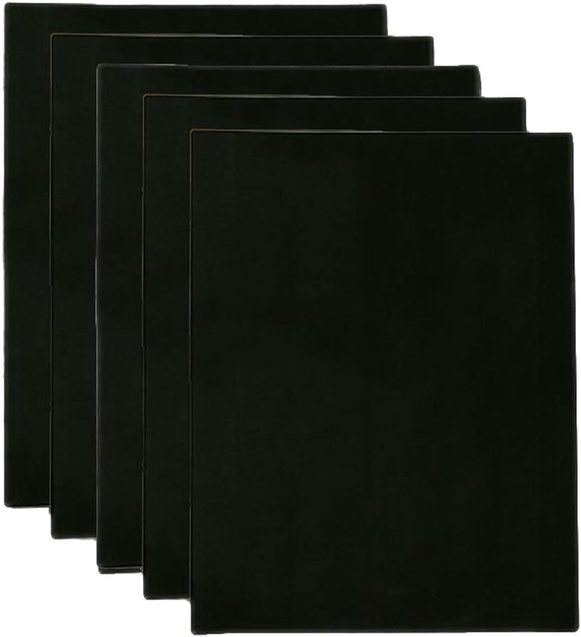 Salome Idea 20x30CM (8x12 Inch) Artist Rectangle Stretched Canvas, Middle Size Pre-Stretched Cotton Canvas Panel Boards 5-Pack, Black