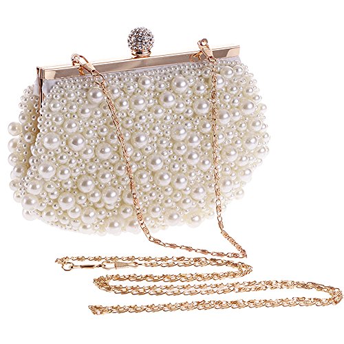 Evening Bag and Clutches Purse Clutch Pearl Beaded Evening Handbag for Women - Thumbnail 6