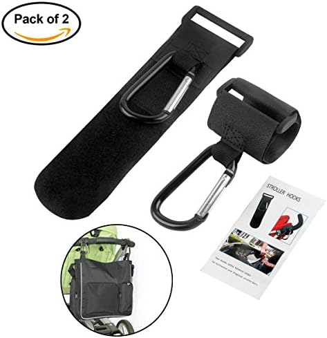 ZETOM Stroller Hooks, Mommy Assistant Handy Stroller Clips Hooks Clips On Baby Stroller, Stroller Accessories for Hanging Diaper & Shopping Bags & Purses (2-Pack)