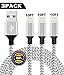 BULESK Lightning Cable 3Pack 10FT Nylon Braided Certified iPhone Cable USB Cord Charging Charger for Apple iPhone X, 8, 7 Plus, 6, 6s, 6+, 5, 5c, 5s, SE, iPad, iPod Nano, iPod Touch (Grey White)