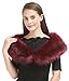 Lucky Leaf Women Winter Faux Fur Scarf Wrap Collar Shrug for Wedding Evening Party