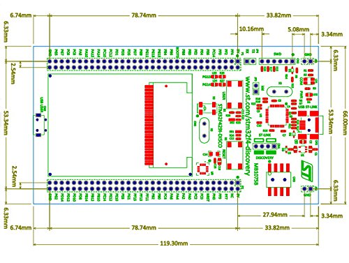 Waveshare STM32 Developmrnt Board 32F429IDISCOVERY / STM32F429I-DISC1, STM32F4 Discovery Kit with STM32F429ZI MCU ST-LINK/V2-B Embedded Debugger