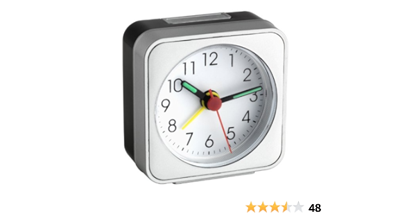 TFA Dostmann 60.1019 Analoge wekker, analoge weergave, stil uurwerk, 10,6 x  6,6 x 4 cm, zilver/wit : Amazon.nl: Wonen \u0026 keuken