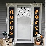 MORDUN Halloween Decorations Outdoor | Hocus Pocus Porch Sign | Witch Décor Banners for Party Yard Wall Outside Door Classroom Office
