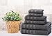 American Soft Linen 100% Cotton 6 Piece Towel Set, Christmas Bathroom Sets, After Shower Bath Towel Sets, Iron Gray