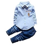 SOFIRE Baby Boys Infant Toddler Denim Pants Clothing Set Button Down T Shirt