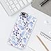 Floral iPhone 7 Plus Case, iPhone 8 Plus Case, Best Protective Cute Women Girls Slim Shockproof Soft Glossy Silicone Rubber White TPU Cover Phone Case for iPhone 7 Plus/iPhone 8 Plus, Blue Flower