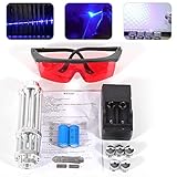 TFCFL Military 5mW 450nm High Power Blue Burning Light Visible Beam Light Pen + 5 Caps