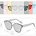 SOJOS Fashion Square Oversized Sunglasses for Women Mirrored Lens SJ2038 with Silver Rim/Silver Mirrored Lens