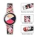 Compatible with Galaxy Watch Active Bands/Garmin Vivoactive 3 Band Leather,20mm Replacement Strap Band Compatible with Samsung Galaxy Watch Active 40mm /Galaxy Watch 42mm Smartwatch (Black-Floral2)
