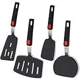 Silicone Spatula Turner Set of 4, Wiztoynia 600°F Heat Resistant Cooking Spatulas for Nonstick Cookware, BPA Free Rubber Spatula Large Kitchen Utensils Set for Egg, Pancake, Burger, Fish