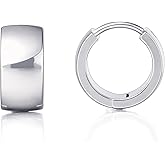 Limerencia Hypoallergenic Implant Grade Titanium G136 Hoop Chunky Earrings,Wide Thick Huggie Earrings G23 for Women Sensitive Ears