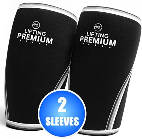 Knee Sleeves (1Pair) Compression & Support for Crossfit, Weightlifting, Powerlifting, Gym and Other Heavy Fitness Workouts - Thick 7mm Neoprene Knee Sleeve for Squats for Men Women