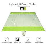 Compact Lightweight Beach Blanket - 7' x 7' Waterproof and Sand Proof Strong Ripstop Parachute Nylon Foldable Blanket, Perfect for Outdoor Picnic Beach