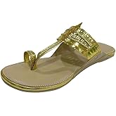 Step n Style Kolhapuri Chappal For Women's Indian Flat Flip Flop Kolhapuri Sandals For Women Ethnic Casual Mojaris