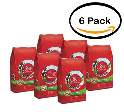 PACK OF 6 - Purina ONE SmartBlend Lamb & Rice Formula Premium Dog Food 4 lb. Bag