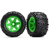 Traxxas 8672G 3.8" Wheels with Talon Ext Tires, Green