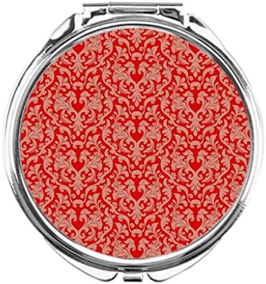 Dream Stage Elegant Damask in Venetian Red and Feldspar Makeup Mirror Vanity