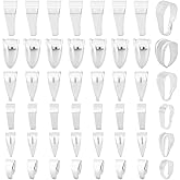 PH PandaHall 60pcs 6 Sizes Pendant Clasps, 925 Sterling Silver Plated Plated Pinch Clip Bail Clasp Chain Connectors for Necklaces Dangle Beads Pendants Jewelry DIY Crafts