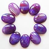 10pcs Purple Onyx Agate Oval CAB CABOCHON 25x18x6mm