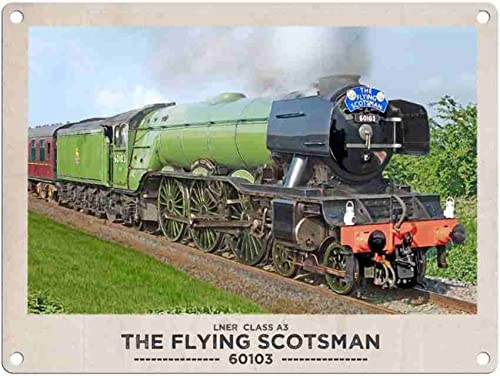 Small (150 x 200mm) Metal Sign - 'The Flying Scotsman' Steam Locomotive Engine 60103