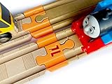 Thomas Wood 2018 Train Track Adapters to Wooden Railway for BRIO, Melissa & Doug 2pc (Orange)