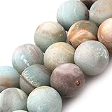 12mm round gemstone frost mixed color amazonite beads strand 15