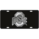 CraftiqueOhio State Black Laser Cut License Plate - Mirror Logo