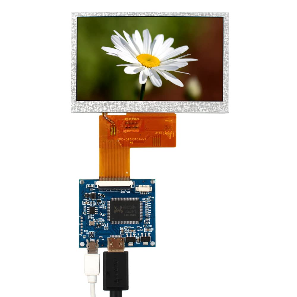 VSDISPLAY 4.3 inch VS043T-006A 800x480 1000nit IPS LCD Screen and mini Controller Board TTL 40 pin