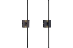 KARTOOSH Modern Wall Sconces Set of Two, Dimmable Hardwired Wall Sconces, 350° Rotate, LED Matte Black Wall Light Fixtures, 3000K Warm Light Wall Lamp for Bathroom, Living Room, 27.8 Inch (2 Pack)
