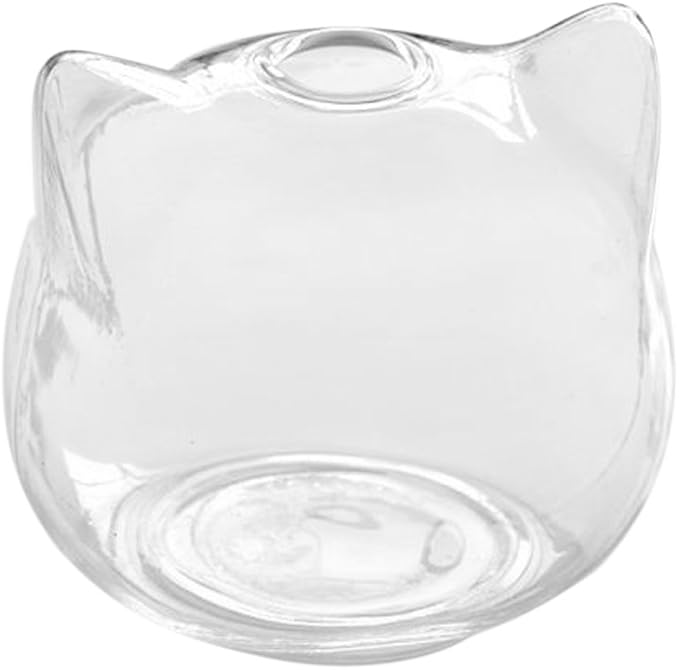Magideal Verre Vase En Forme De Chat Mignon Pot De Fleur Plante Contenant Hydroponique Decoration Pour Maison