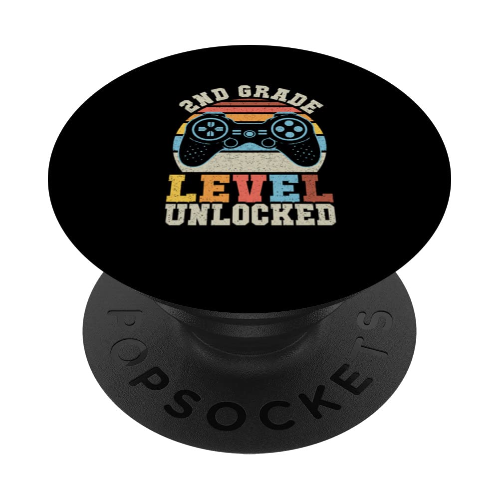 Second Grade Level Unlocked Gamer 1st Day Of School Boys PopSockets Swappable PopGrip