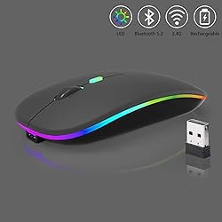 Wireless Bluetooth Mouse,LED Dual Mode Rechargeable
